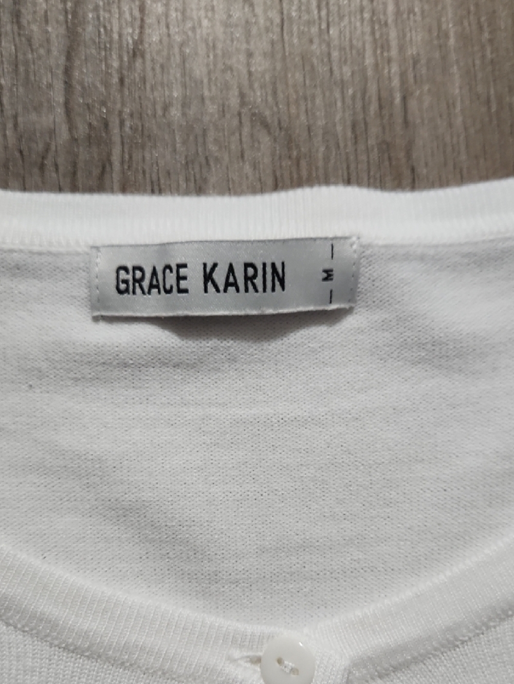 Grace Karin White Knit Button Cardigan - Picture 2 of 4